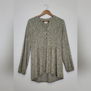 Wonderly Peasant Tunic Marbled Knit Blouse